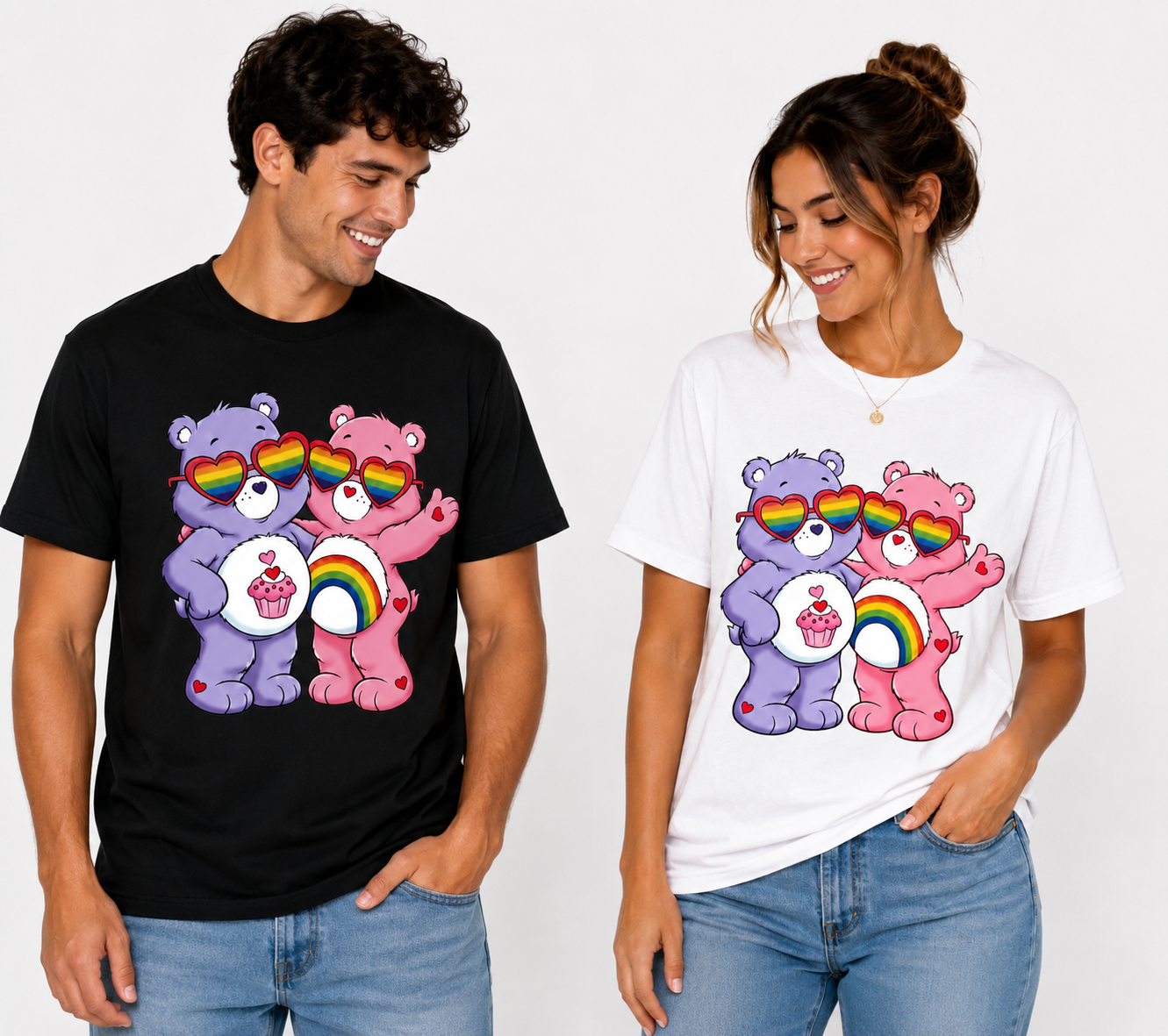 Rainbow Bear  printed T-shirt