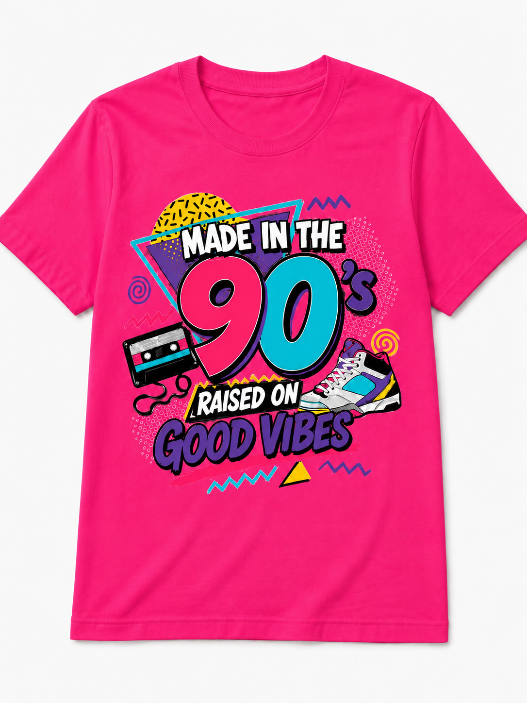 Made in the 90s – Raised on Good Vibes Retro T-Shirt