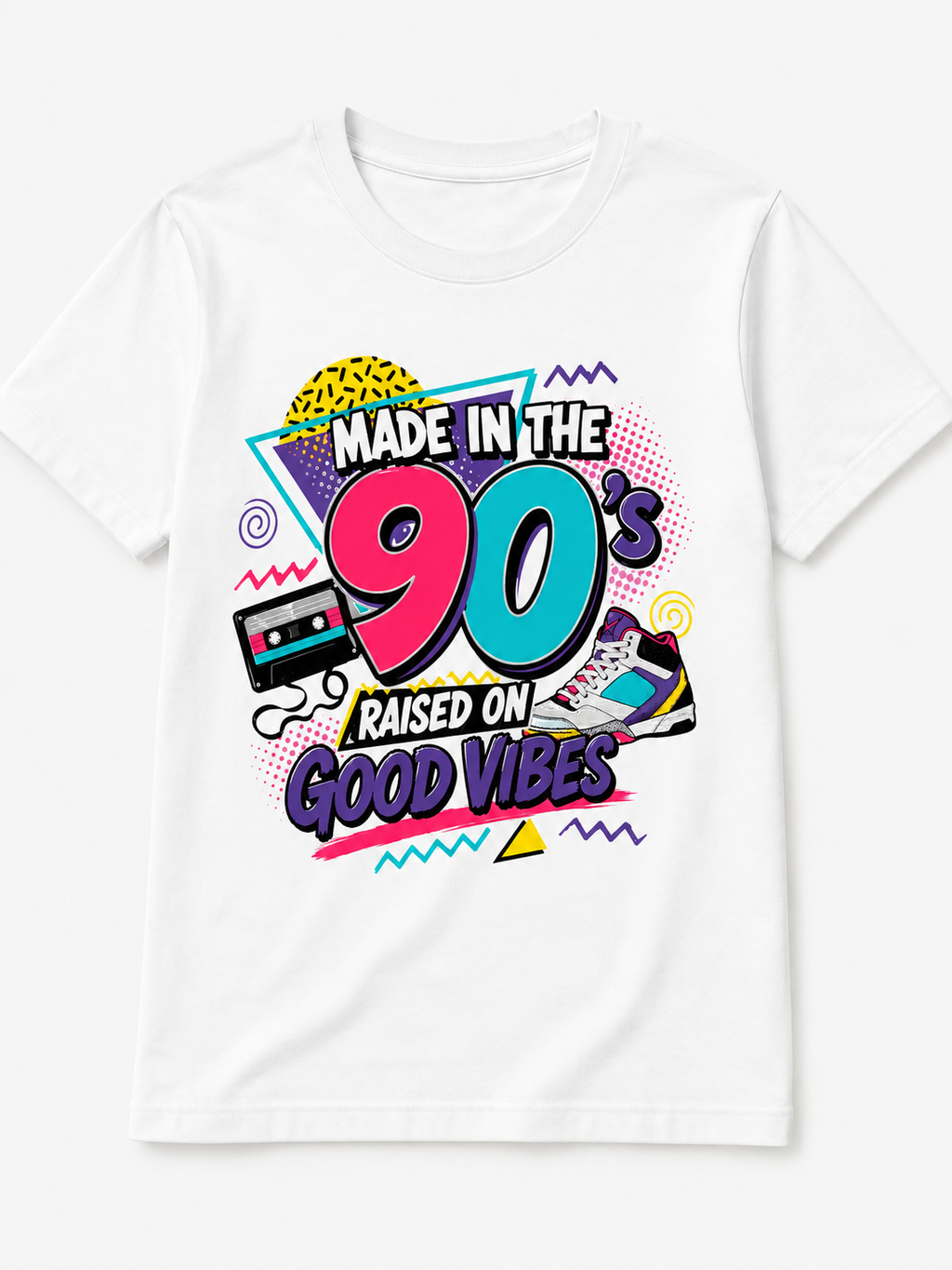 Made in the 90s – Raised on Good Vibes Retro T-Shirt