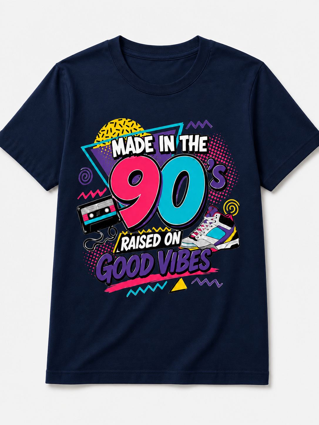 Made in the 90s – Raised on Good Vibes Retro T-Shirt