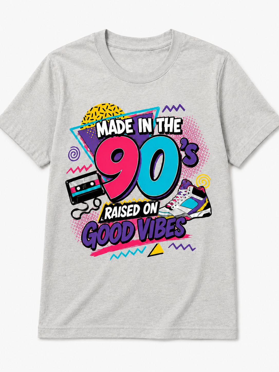 Made in the 90s – Raised on Good Vibes Retro T-Shirt