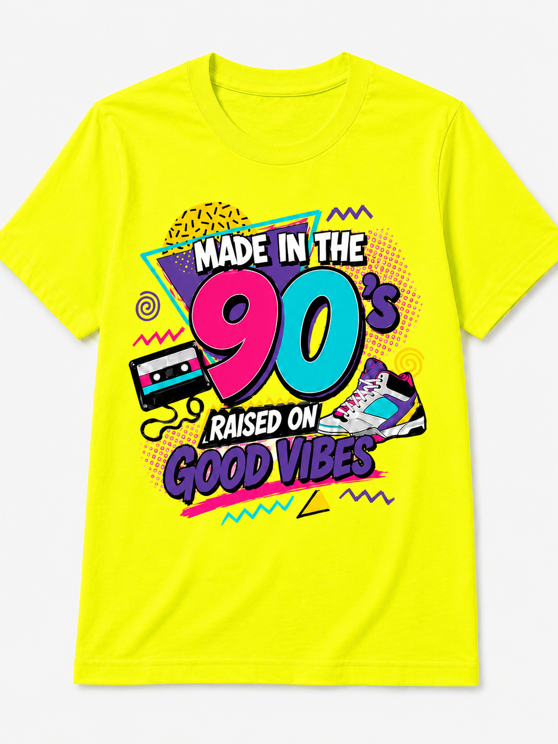 Made in the 90s – Raised on Good Vibes Retro T-Shirt
