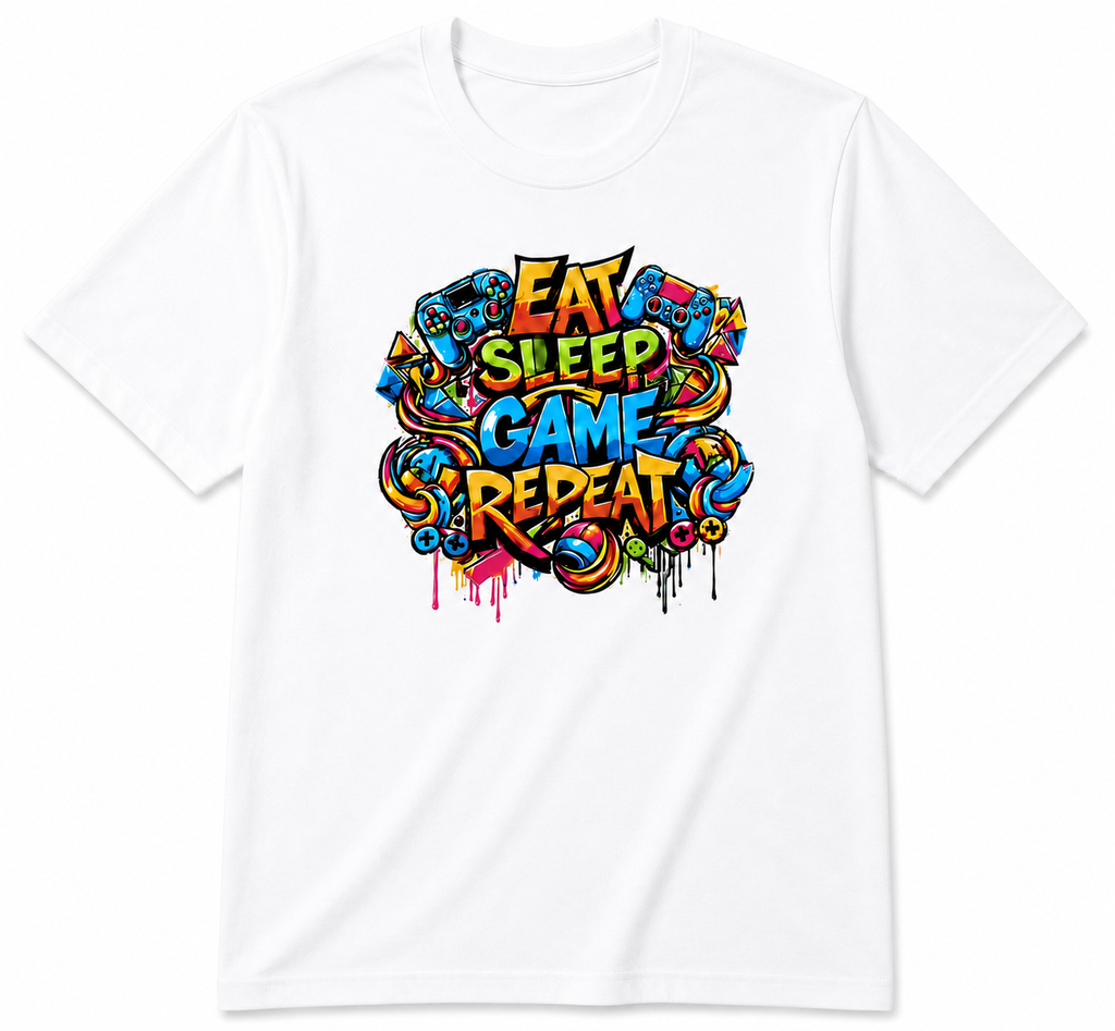 Eat Sleep Game Repeat Gaming T-Shirt
