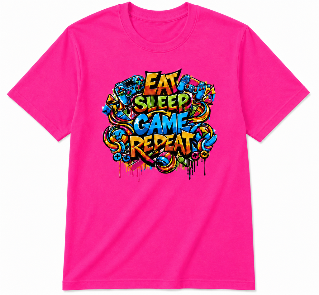 Eat Sleep Game Repeat Gaming T-Shirt